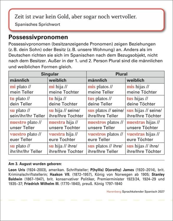 Produktbild: Spanisch Sprachkalender 2027 - Spanisch lernen leicht gemacht - Tagesabrei&szlig;kalender