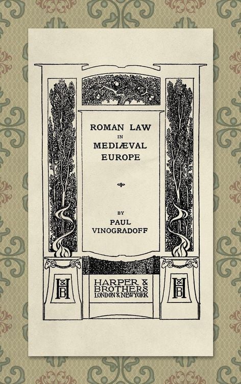 Produktbild: Roman Law in Medieval Europe (1909)