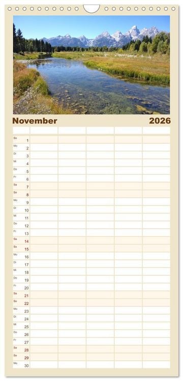 Produktbild: Familienplaner 2026 - USA Nationalparks - Familienplaner / Kalender - Eine Reise durch die Vielfalt und Sch&ouml;nheit der Naturparks Nordamerikas mit 5 Spalten (Wandkalender, 21 x 45 cm) CALVENDO