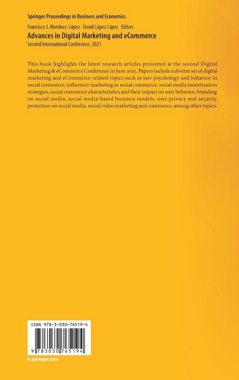 Produktbild: Advances in Digital Marketing and eCommerce