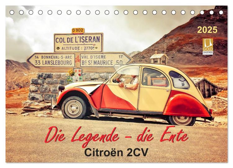 Produktbild: Die Legende - die Ente, Citro&euml;n 2CV (Tischkalender 2025 DIN A5 quer), CALVENDO Monatskalender