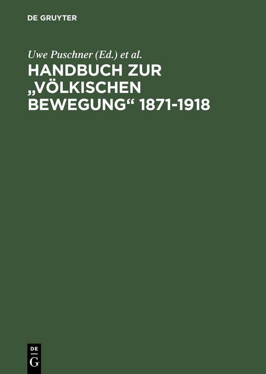 Produktbild: Handbuch zur "V&ouml;lkischen Bewegung" 1871-1918