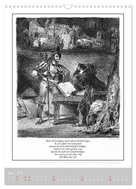 Produktbild: Faust - Weltliteraturkalender (Wandkalender 2026 DIN A3 hoch), CALVENDO Monatskalender