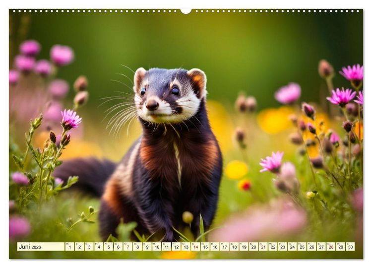 Produktbild: Die Familie der Marder (Wandkalender 2026 DIN A2 quer), CALVENDO Monatskalender