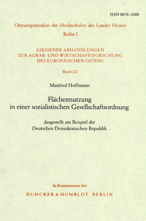 Produktbild: Fl&auml;chennutzung in einer sozialistischen Gesellschaftsordnung,