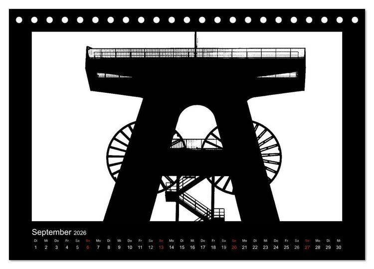 Produktbild: Ruhrpott und Niederrhein in Schwarzwei&szlig; (Tischkalender 2026 DIN A5 quer), CALVENDO Monatskalender
