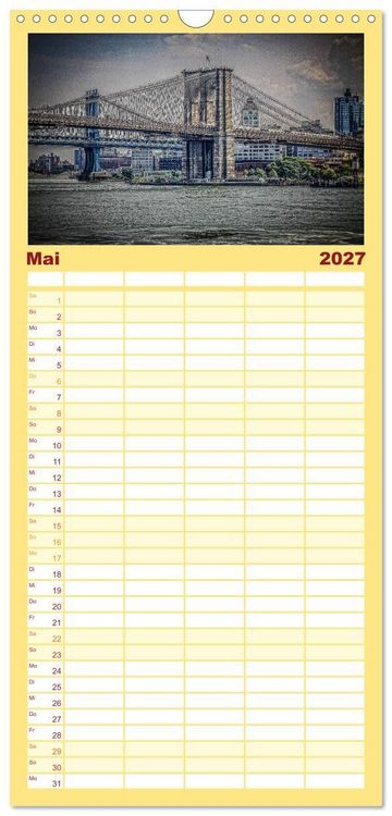 Produktbild: Familienplaner 2027 - New York feeling mit 5 Spalten (Wandkalender, 21 x 45 cm) CALVENDO