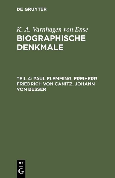 Produktbild: Paul Flemming. Freiherr Friedrich von Canitz. Johann von Besser