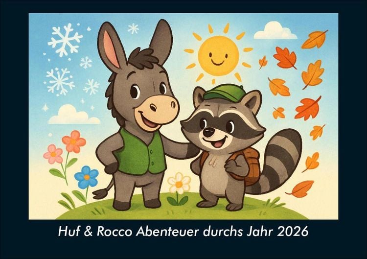 Produktbild: Huf & Rocco Abenteuer durchs Jahr 2026 Fotokalender DIN A5