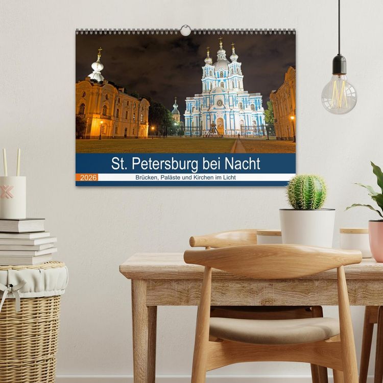 Produktbild: St. Petersburg bei Nacht (Wandkalender 2026 DIN A3 quer), CALVENDO Monatskalender