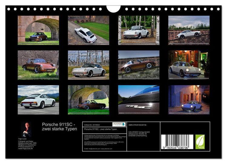 Produktbild: Porsche 911SC - zwei starke Typen (Wandkalender 2026 DIN A4 quer), CALVENDO Monatskalender