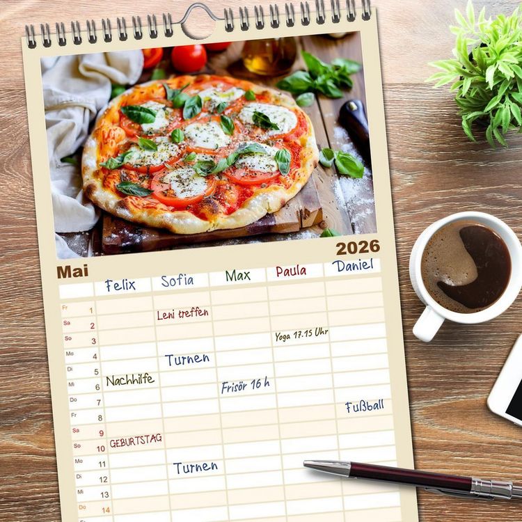 Produktbild: Familienplaner 2026 - Alles Tomate oder was?! - Herzhafte Speisen rund um die Tomate mit 5 Spalten (Wandkalender, 21 x 45 cm) CALVENDO