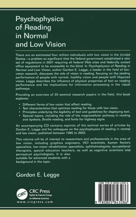 Produktbild: Psychophysics of Reading in Normal and Low Vision