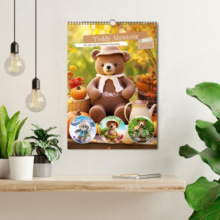 Produktbild: Teddy Abenteur - Ein Jahr mit geh&auml;kelten Freunden (Wandkalender 2026 DIN A3 hoch), CALVENDO Monatskalender