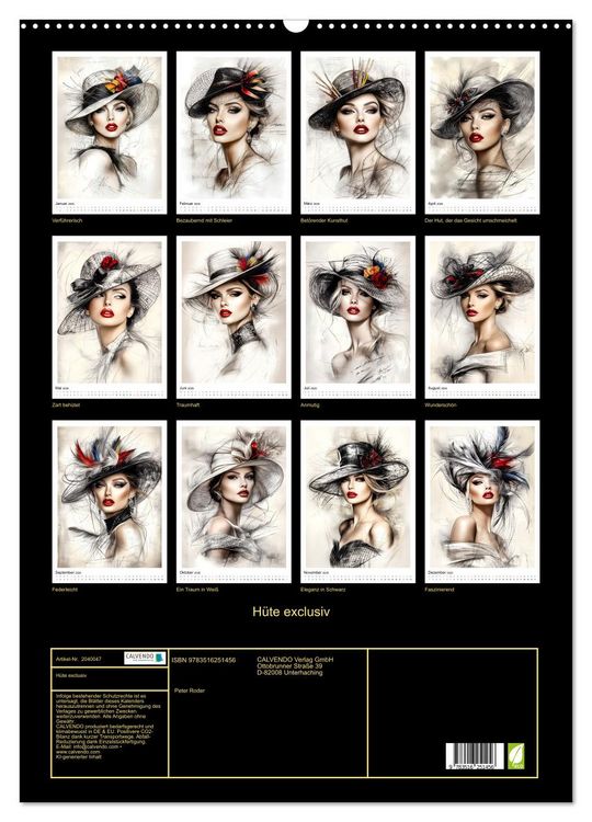 Produktbild: H&uuml;te exclusiv (Wandkalender 2026 DIN A2 hoch), CALVENDO Monatskalender
