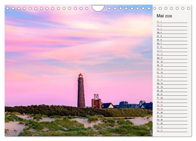 Produktbild: BORKUM Geburtstagskalender mit Planerfunktion (Wandkalender 2026 DIN A4 quer), CALVENDO Monatskalender