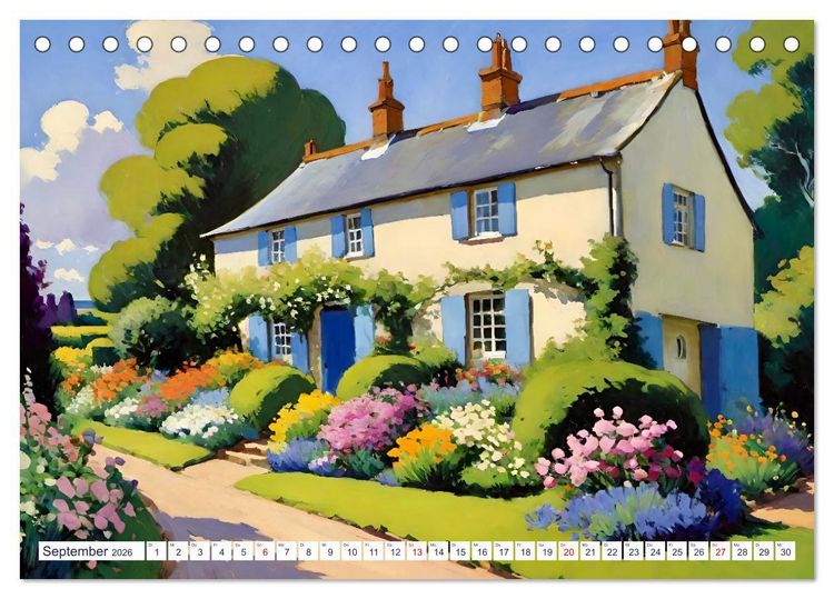 Produktbild: Englische Cottages (Tischkalender 2026 DIN A5 quer), CALVENDO Monatskalender