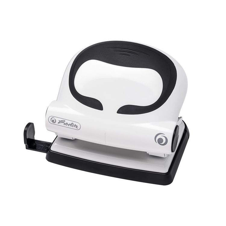 Produktbild: Herlitz B&uuml;rolocher 2.0mm Ergonomie schwarz/wei&szlig;