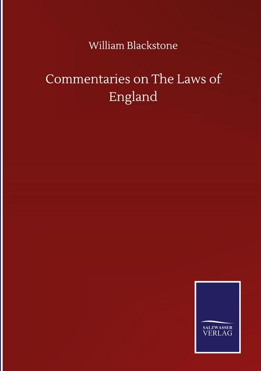 Produktbild: Commentaries on The Laws of England