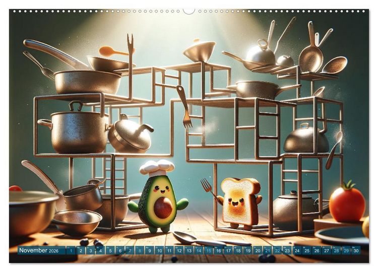 Produktbild: Avocado & Toast - K&uuml;chensp&auml;&szlig;e das ganze Jahr (hochwertiger Premium Wandkalender 2026 DIN A2 quer), Kunstdruck in Hochglanz