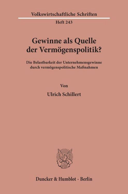 Produktbild: Gewinne als Quelle der Verm&ouml;genspolitik?