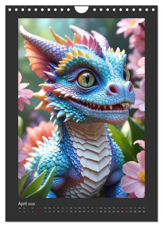 Produktbild: Enchanted Dragons: A year full of little wonders (Wall Calendar 2026 DIN A4 portrait), CALVENDO 12 Month Wall Calendar