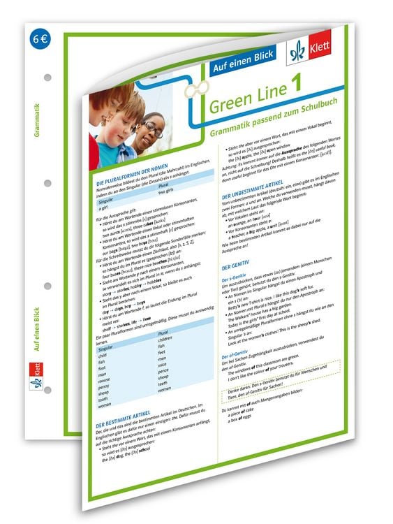 Produktbild: Green Line 1 G8 und G9 Klasse 5 - Auf einen Blick. Grammatik passend zum Schulbuch - Klappkarte (6 Seiten)