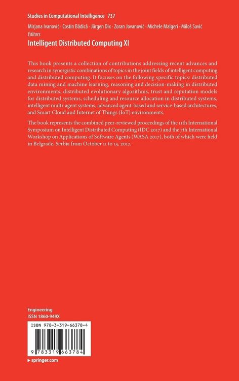 Produktbild: Intelligent Distributed Computing XI