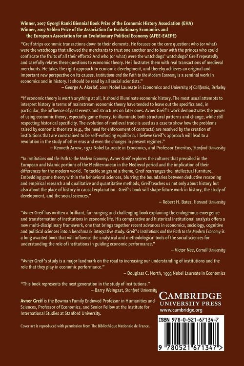 Produktbild: Institutions and the Path to the Modern Economy