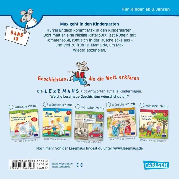 Produktbild: LESEMAUS 18: Max geht in den Kindergarten
