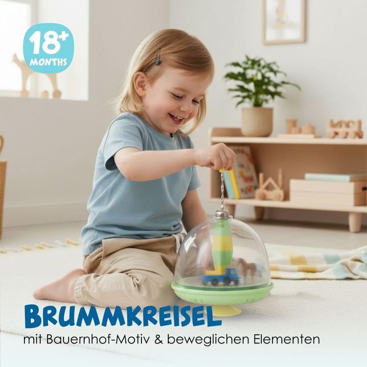 Produktbild: alldoro - Brummkreisel Bauernhof, interaktiver Kreisel