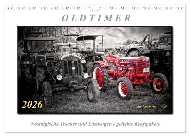 Produktbild: Oldtimer - nostalgische Trecker und Lastwagen (Wandkalender 2026 DIN A4 quer), CALVENDO Monatskalender