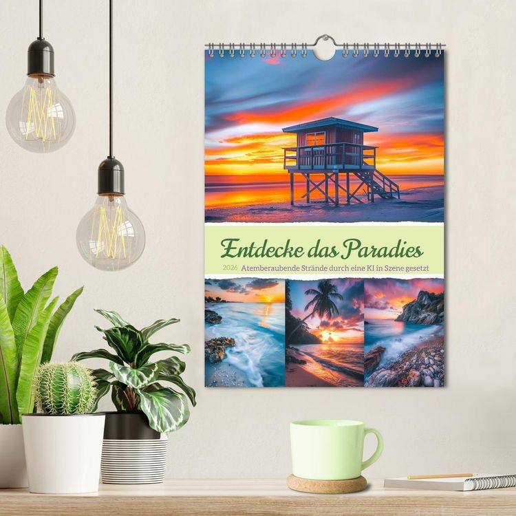 Produktbild: Entdecke das Paradies - Atemberaubende Str&auml;nde durch eine KI in Szene gesetzt (Wandkalender 2026 DIN A4 hoch), CALVENDO Monatskalender