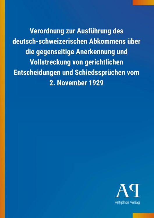 Produktbild: Verordnung zur Ausf&uuml;hrung des deutsch-schweizerischen Abkomm