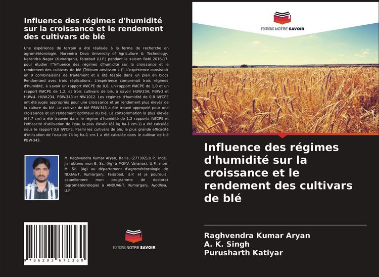 Produktbild: Influence des r&eacute;gimes d'humidit&eacute; sur la croissance et le rendement des cultivars de bl&eacute;