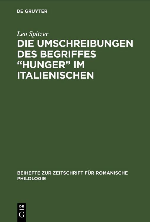 Produktbild: Die Umschreibungen des Begriffes &ldquo;Hunger&rdquo; im Italienischen