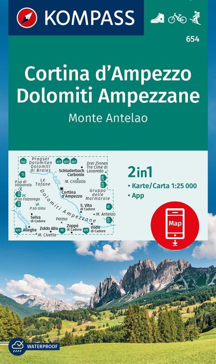 Produktbild: KOMPASS Wanderkarte 654 Cortina d'Ampezzo, Dolomiti Ampezzan
