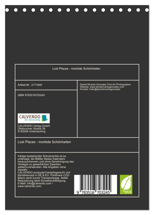 Produktbild: Lost Places - morbide Sch&ouml;nheiten (Tischkalender 2026 DIN A5 hoch), CALVENDO Monatskalender