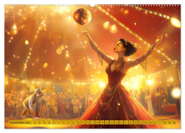 Produktbild: Mittelalterliche Zirkusmagie - Illustrationen (Wandkalender 2026 DIN A2 quer), CALVENDO Monatskalender