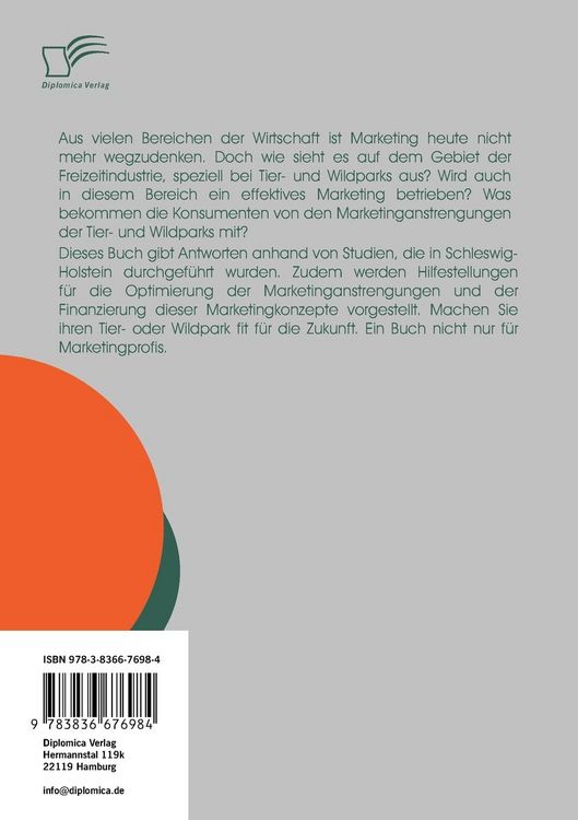 Produktbild: Marketing f&uuml;r Tier- und Wildparks