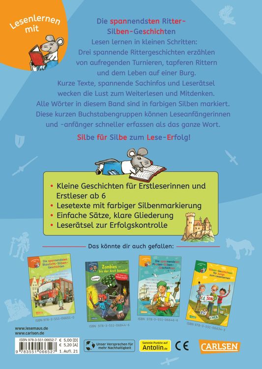 LESEMAUS zum Lesenlernen Sammelbände: Die spannendsten Ritter-Silben-Geschichten
