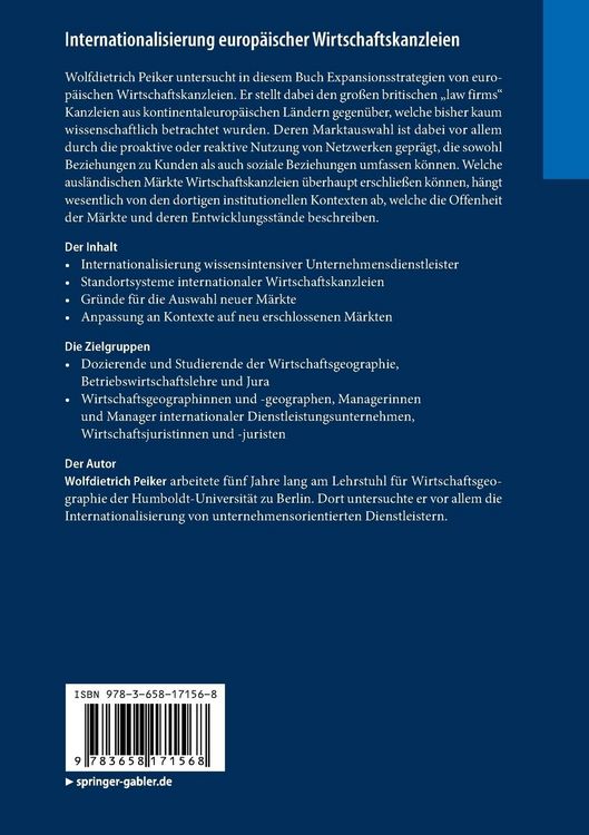 Produktbild: Internationalisierung europ&auml;ischer Wirtschaftskanzleien