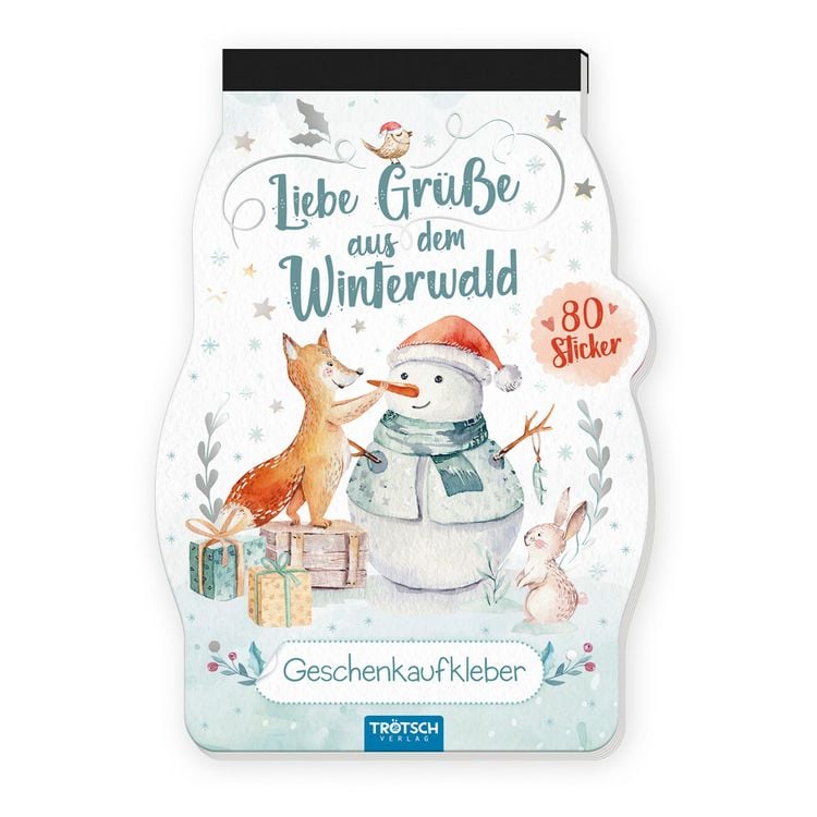 Produktbild: Tr&ouml;tsch Stickerblock Liebe Gr&uuml;&szlig;e aus dem Winterwald Geschenkaufkleber