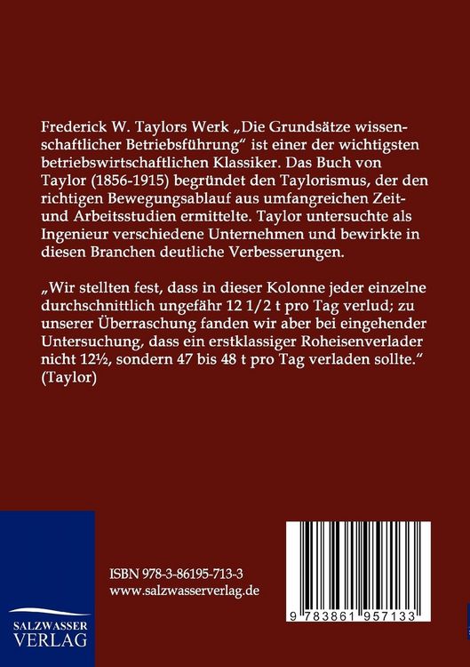 Produktbild: Die Grunds&auml;tze wissenschaftlicher Betriebsf&uuml;hrung