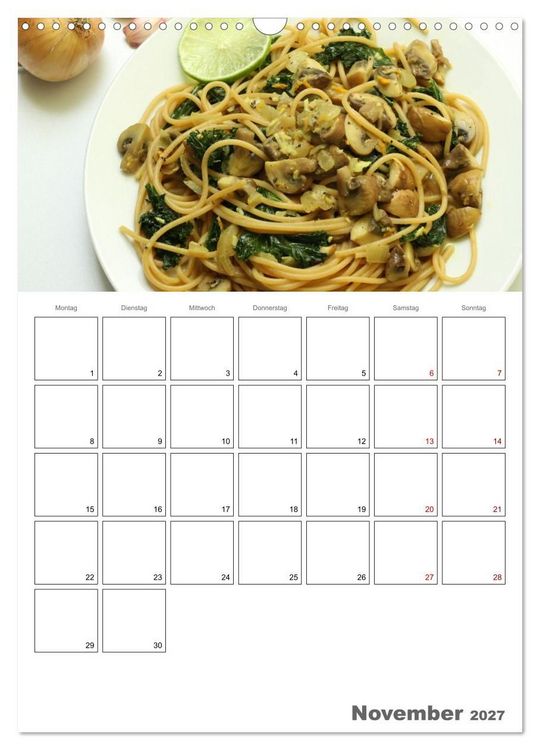 Produktbild: Pasta mit Gem&uuml;se (Wandkalender 2027 DIN A3 hoch), CALVENDO Monatskalender