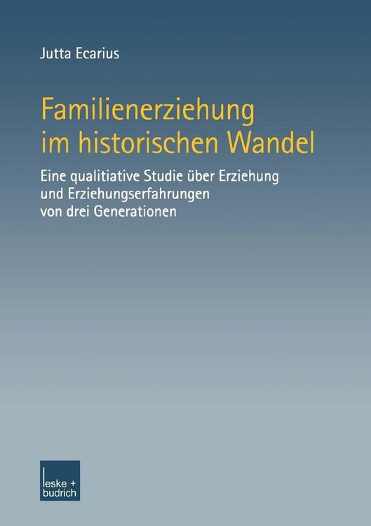Produktbild: Familienerziehung im historischen Wandel