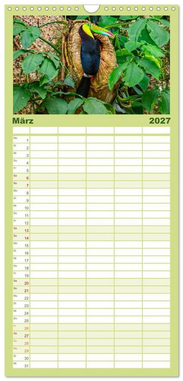 Produktbild: Familienplaner 2027 - Costa Rica - Naturparadies zwischen Karibik und Pazifik mit 5 Spalten (Wandkalender, 21 x 45 cm) CALVENDO