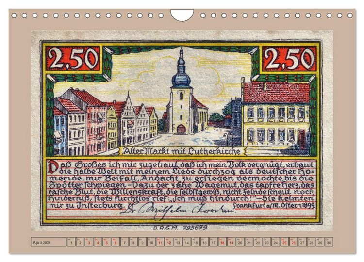 Produktbild: Gruss aus Insterburg - Historische Stadtansichten (Wandkalender 2026 DIN A4 quer), CALVENDO Monatskalender