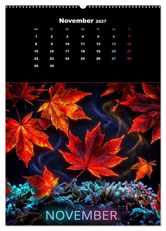 Produktbild: Neon Botanicals - Flora im Lichtrausch (hochwertiger Premium Wandkalender 2027 DIN A2 hoch), Kunstdruck in Hochglanz