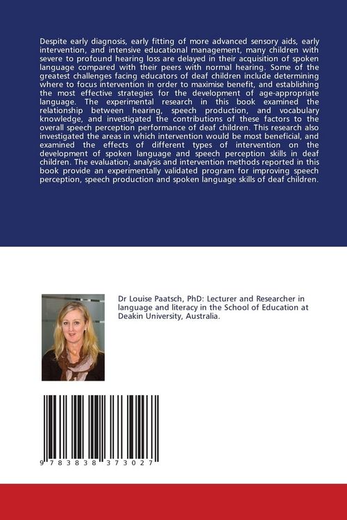 Produktbild: Spoken language and speech perception abilities in deaf children